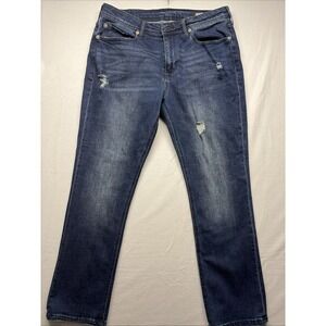 SEVEN7 Men's SLIM STRAIGHT Fit Blue Jeans Size 36x30 Stretch Dark Wash